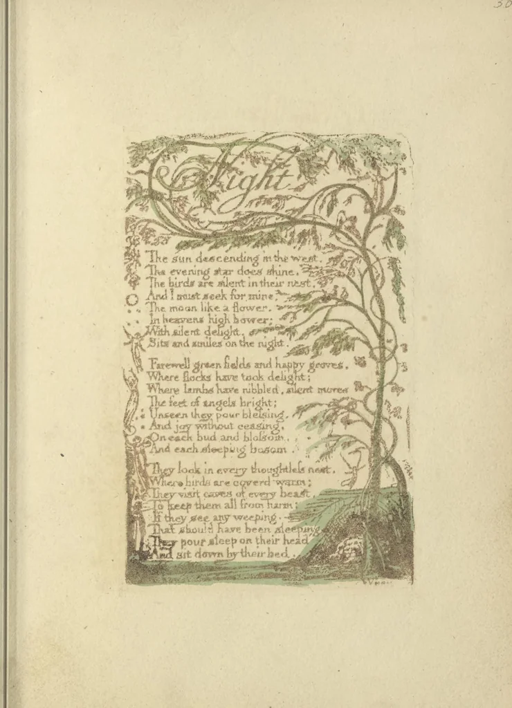An illustration from Songs of innocence, 1789, leaf 44