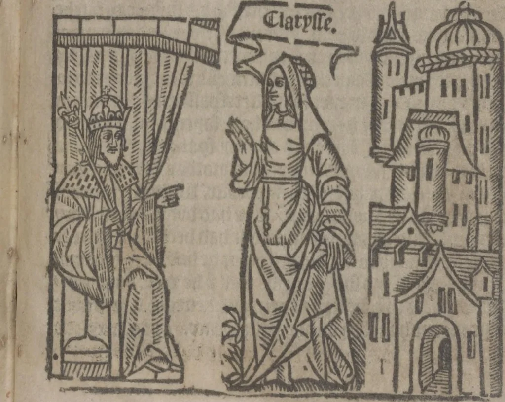 An illustration from The Knyght of the Swanne, 1512, leaf 117