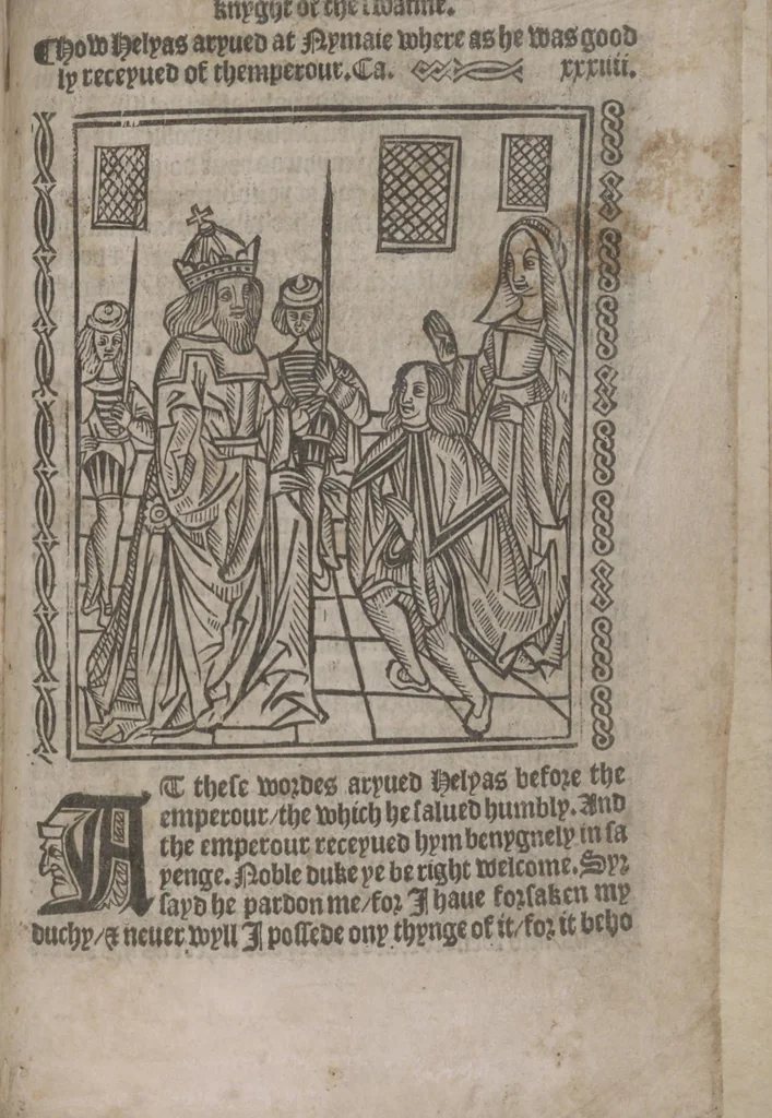 An illustration from The Knyght of the Swanne, 1512, leaf 119