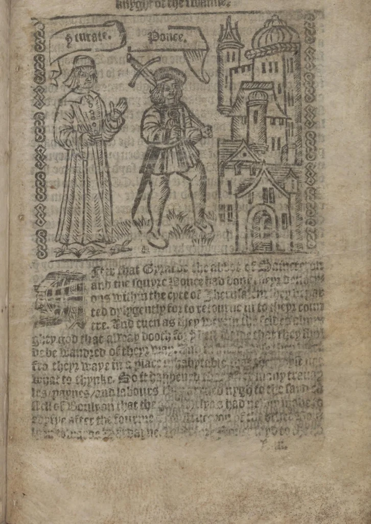 An illustration from The Knyght of the Swanne, 1512, leaf 135
