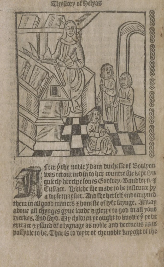 An illustration from The Knyght of the Swanne, 1512, leaf 144