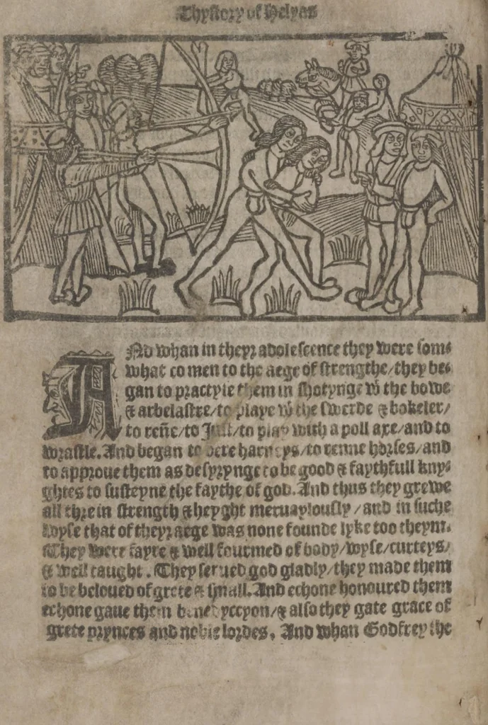 An illustration from The Knyght of the Swanne, 1512, leaf 146