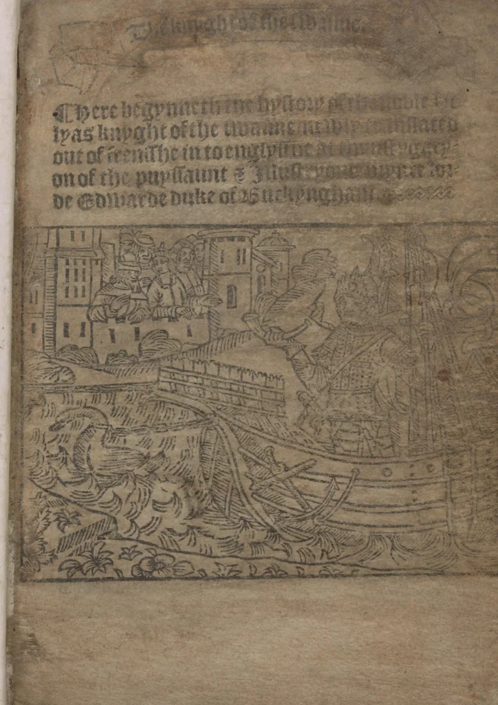An illustration from The Knyght of the Swanne, 1512, leaf 3