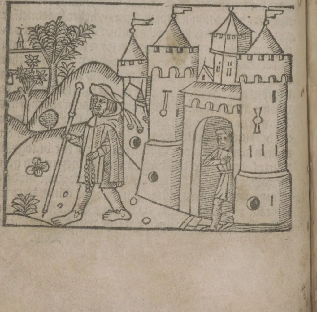 An illustration from The Knyght of the Swanne, 1512, leaf 56