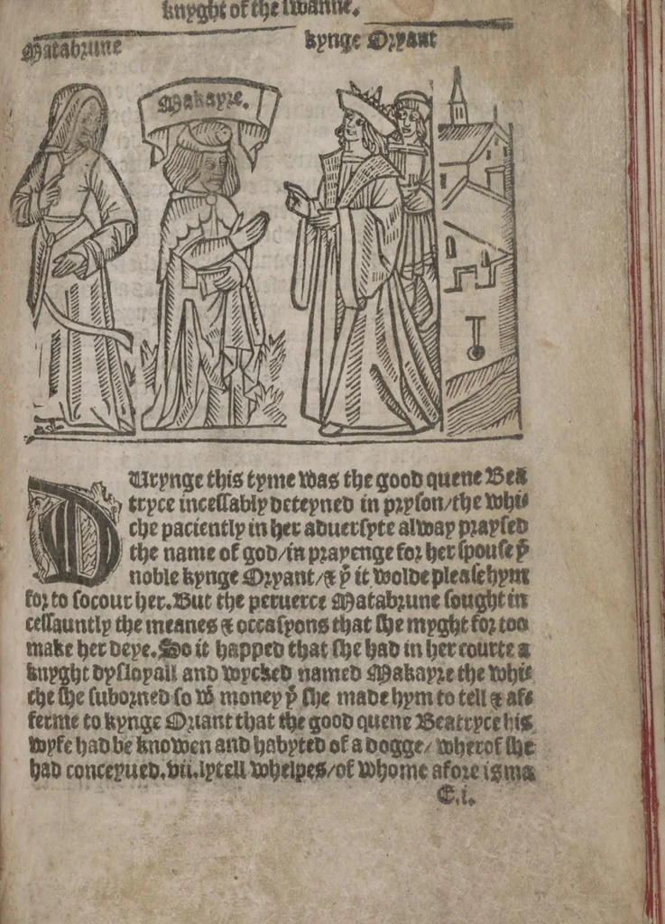 An illustration from The Knyght of the Swanne, 1512, leaf 59