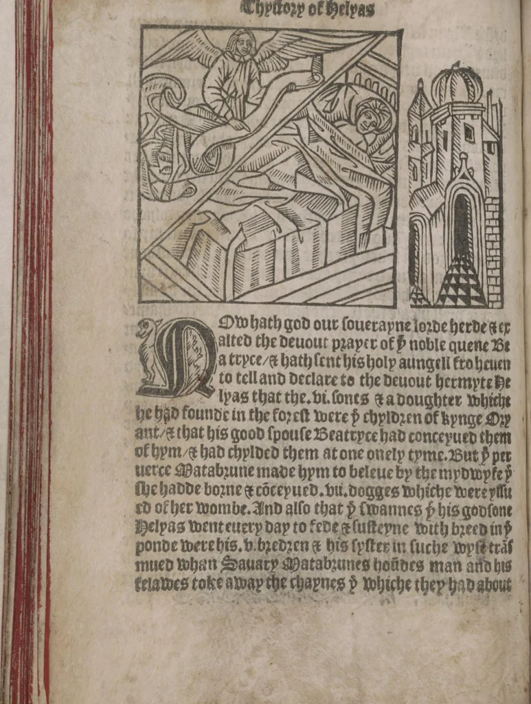 An illustration from The Knyght of the Swanne, 1512, leaf 62