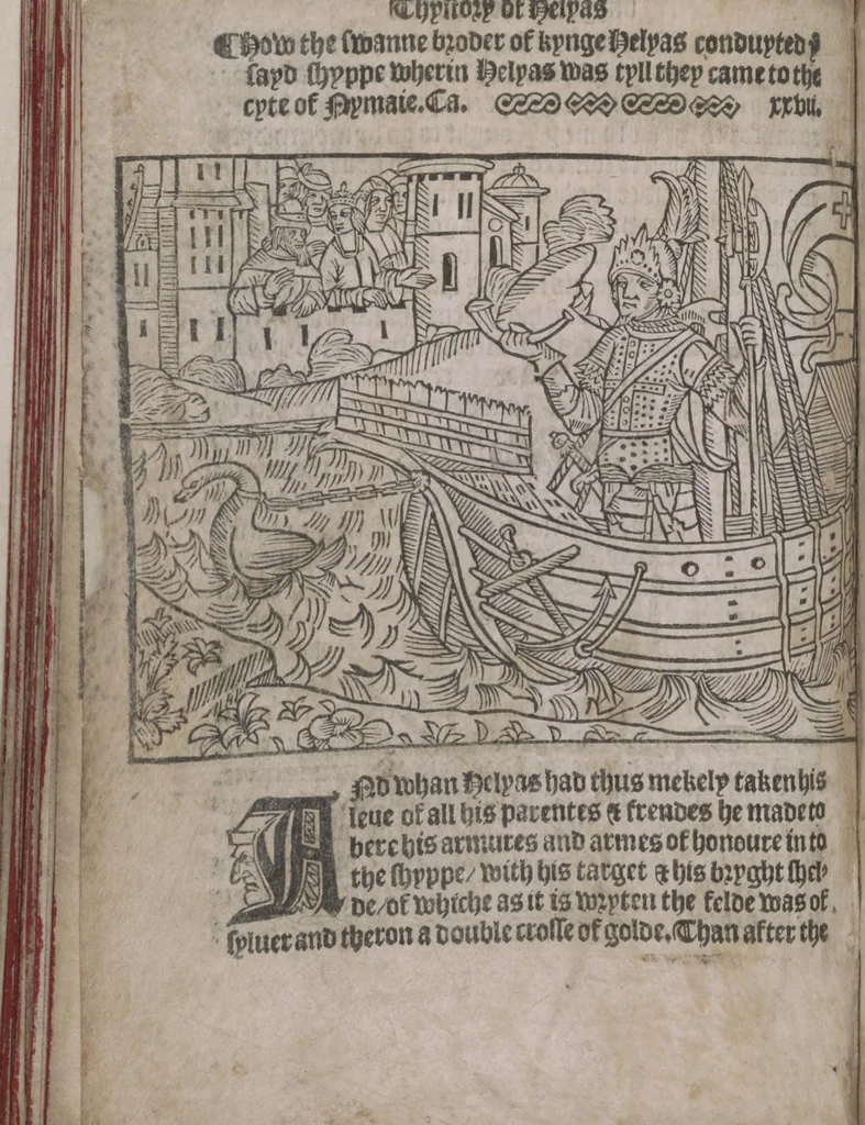 An illustration from The Knyght of the Swanne, 1512, leaf 98