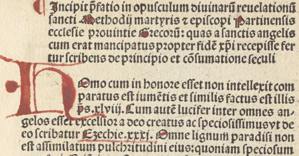 An illustration from De reuelatione facta ab angelo beato Methodio in carcere dete[n]to, 1498, leaf 10