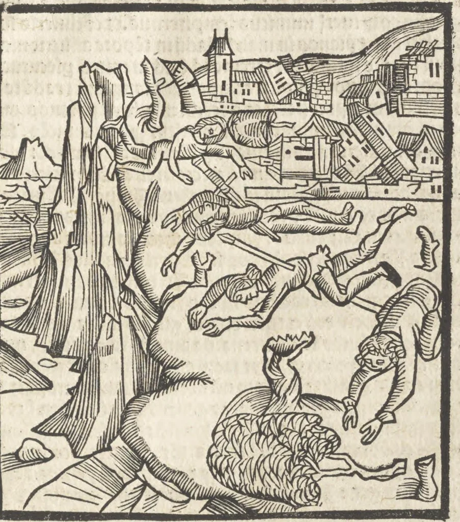 An illustration from De reuelatione facta ab angelo beato Methodio in carcere dete[n]to, 1498, leaf 120