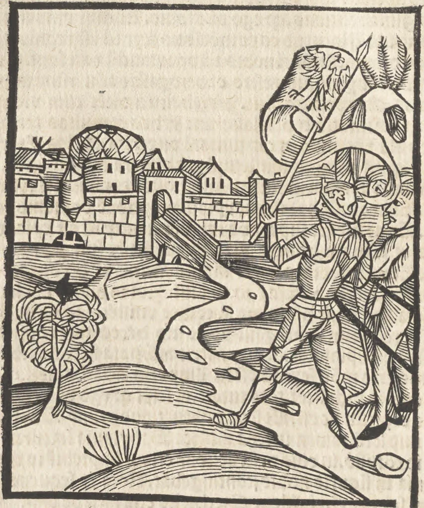 An illustration from De reuelatione facta ab angelo beato Methodio in carcere dete[n]to, 1498, leaf 123
