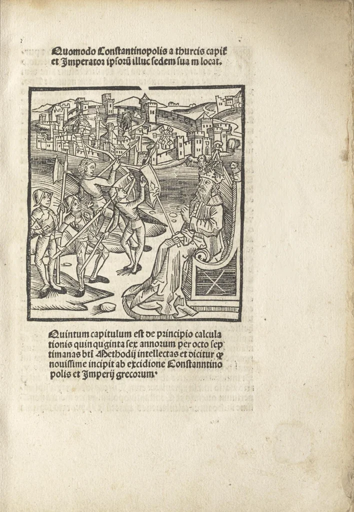 An illustration from De reuelatione facta ab angelo beato Methodio in carcere dete[n]to, 1498, leaf 126
