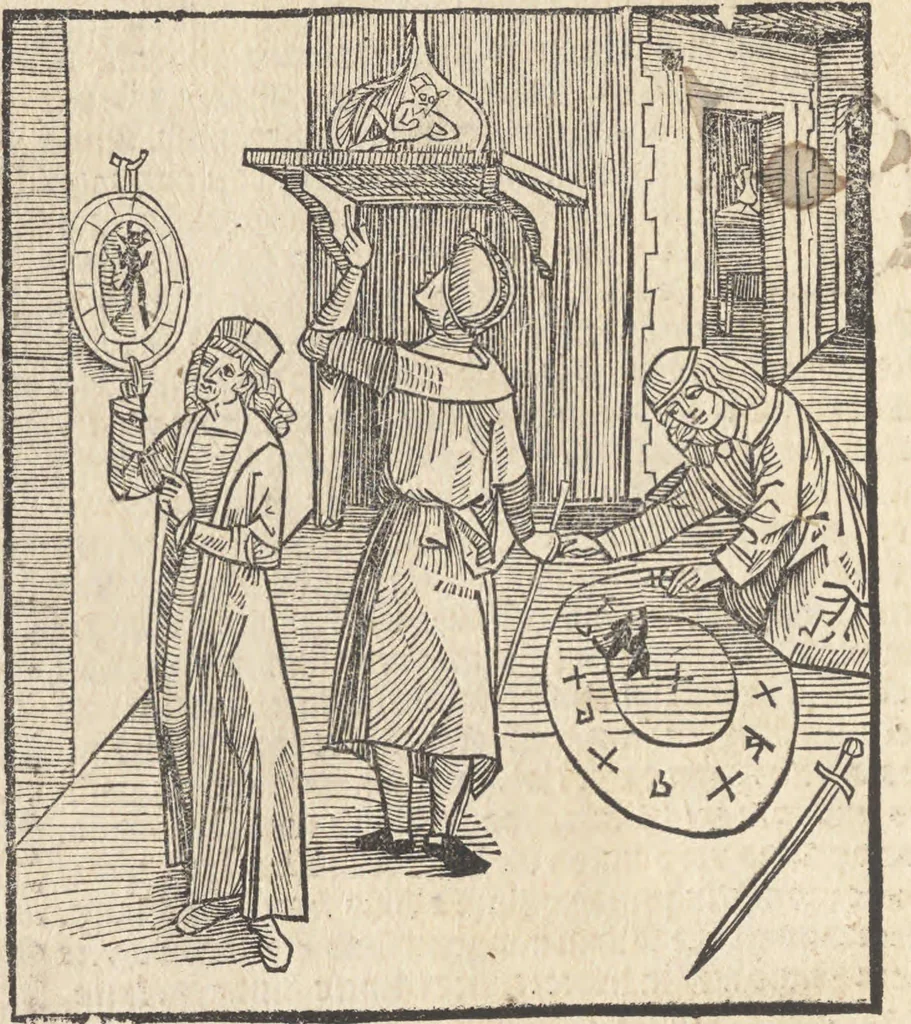 An illustration from De reuelatione facta ab angelo beato Methodio in carcere dete[n]to, 1498, leaf 15