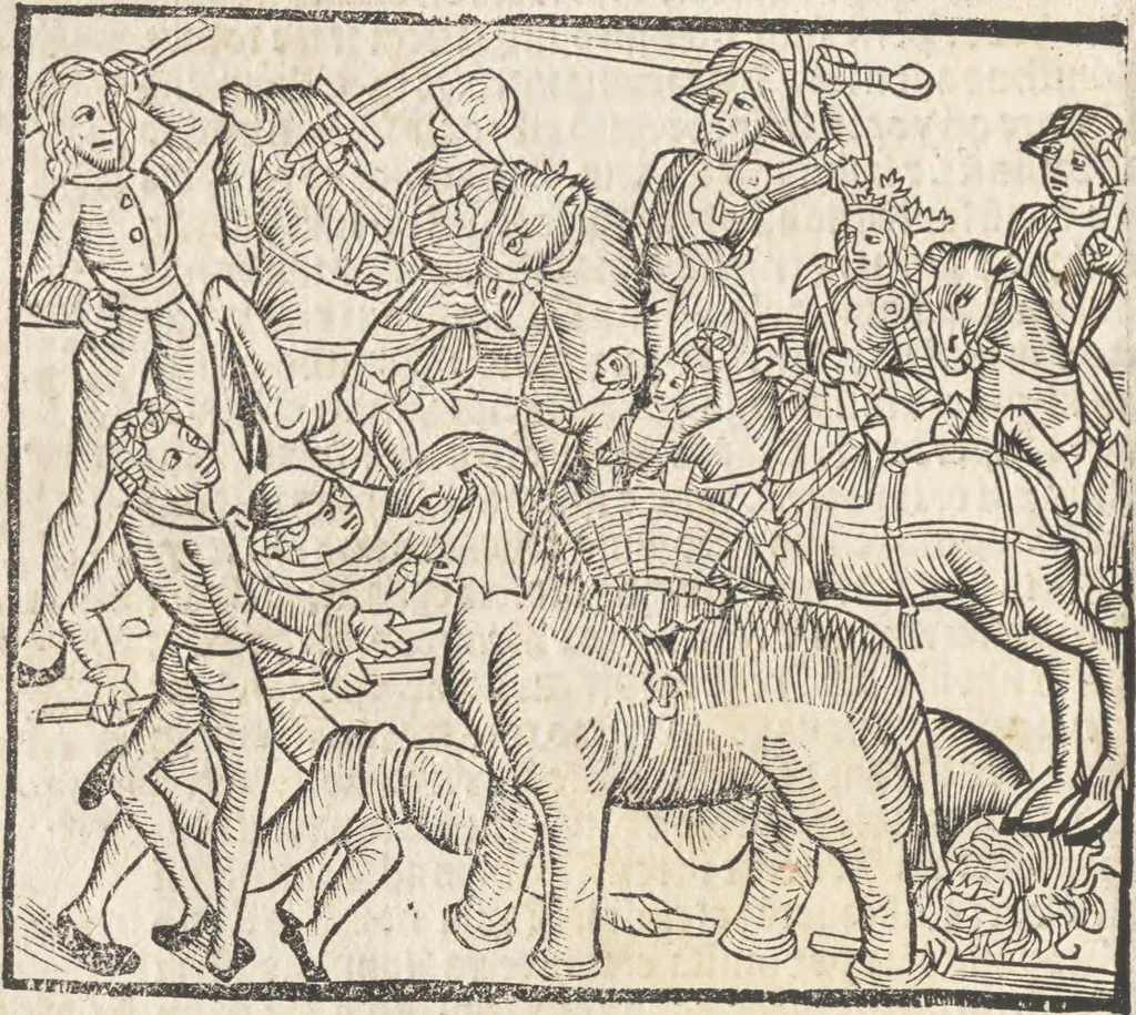 An illustration from De reuelatione facta ab angelo beato Methodio in carcere dete[n]to, 1498, leaf 19