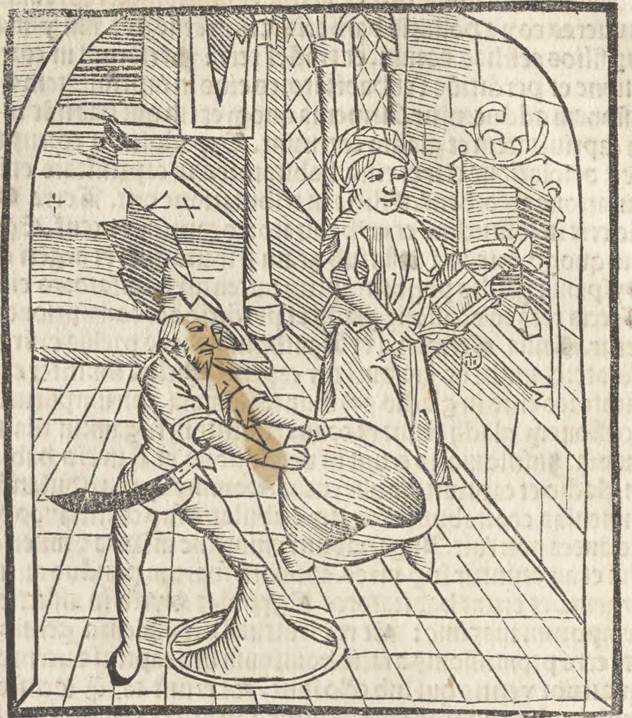 An illustration from De reuelatione facta ab angelo beato Methodio in carcere dete[n]to, 1498, leaf 41