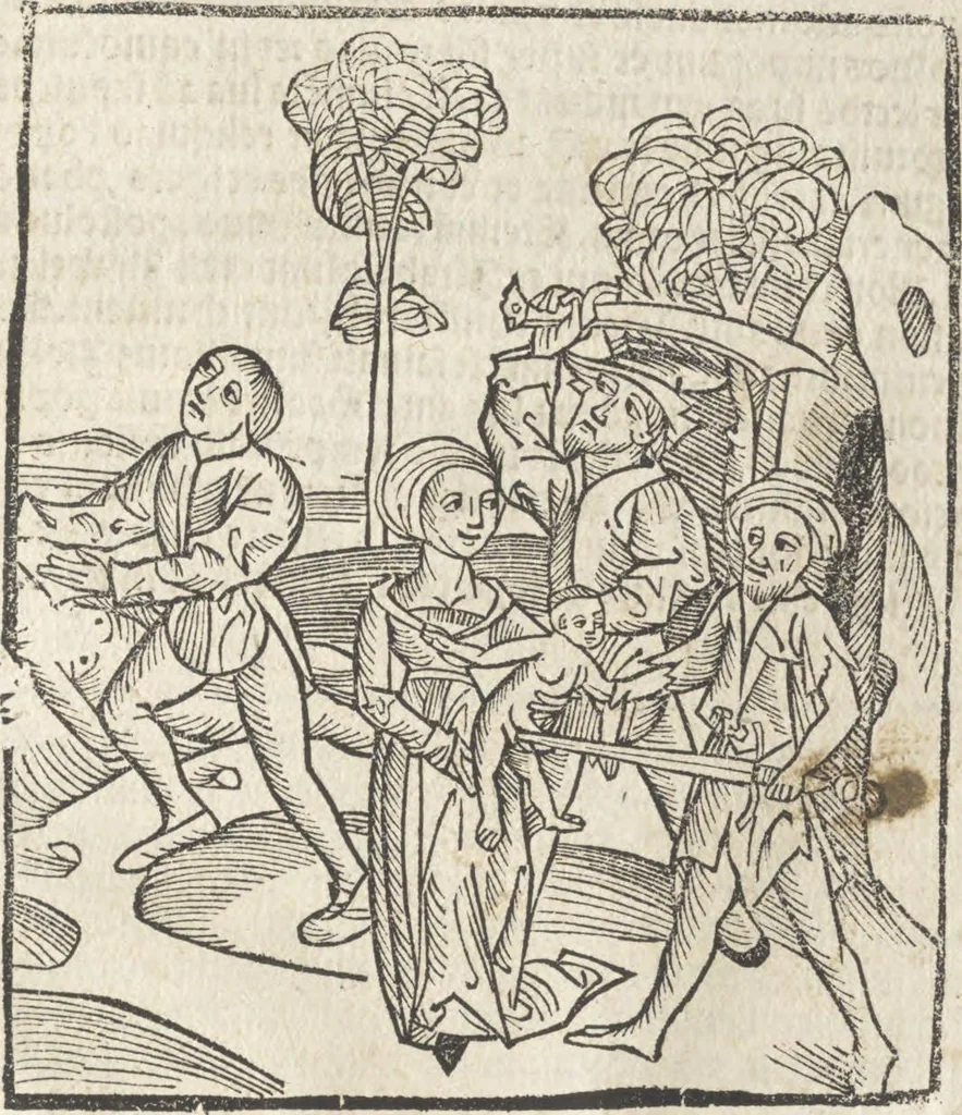An illustration from De reuelatione facta ab angelo beato Methodio in carcere dete[n]to, 1498, leaf 44