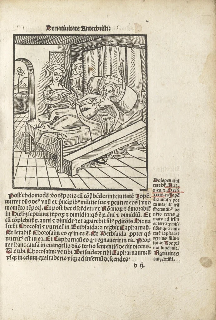 An illustration from De reuelatione facta ab angelo beato Methodio in carcere dete[n]to, 1498, leaf 56