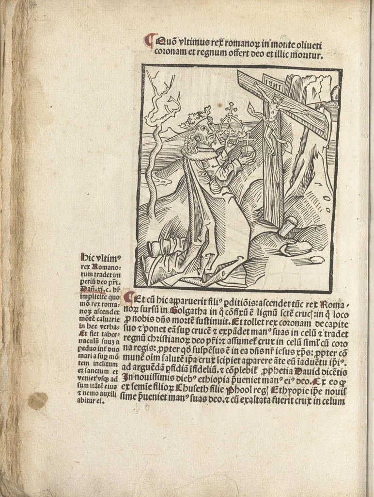 An illustration from De reuelatione facta ab angelo beato Methodio in carcere dete[n]to, 1498, leaf 57