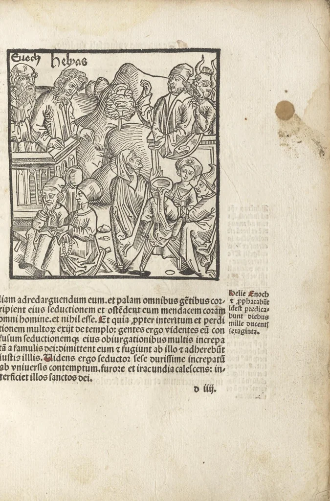 An illustration from De reuelatione facta ab angelo beato Methodio in carcere dete[n]to, 1498, leaf 60