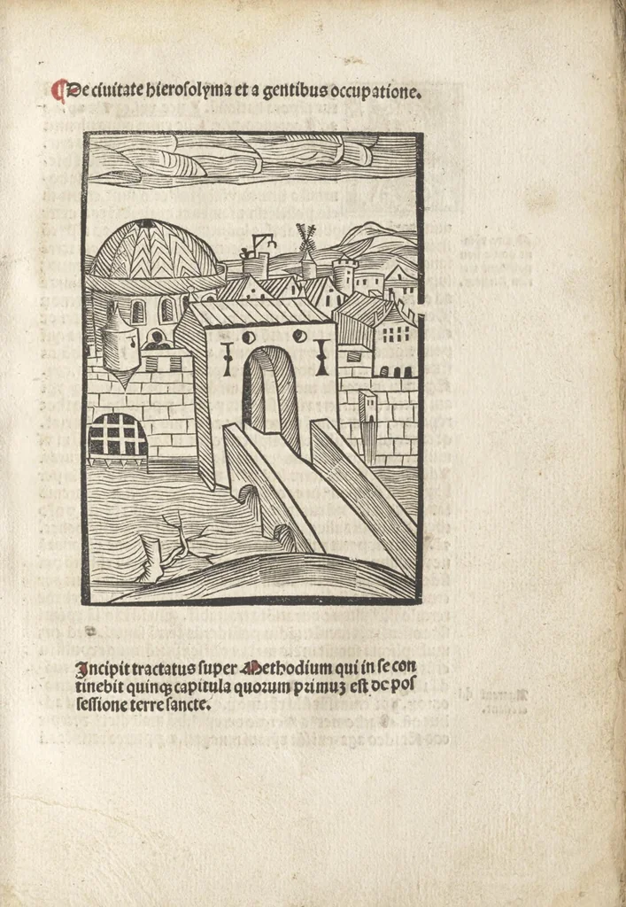 An illustration from De reuelatione facta ab angelo beato Methodio in carcere dete[n]to, 1498, leaf 62