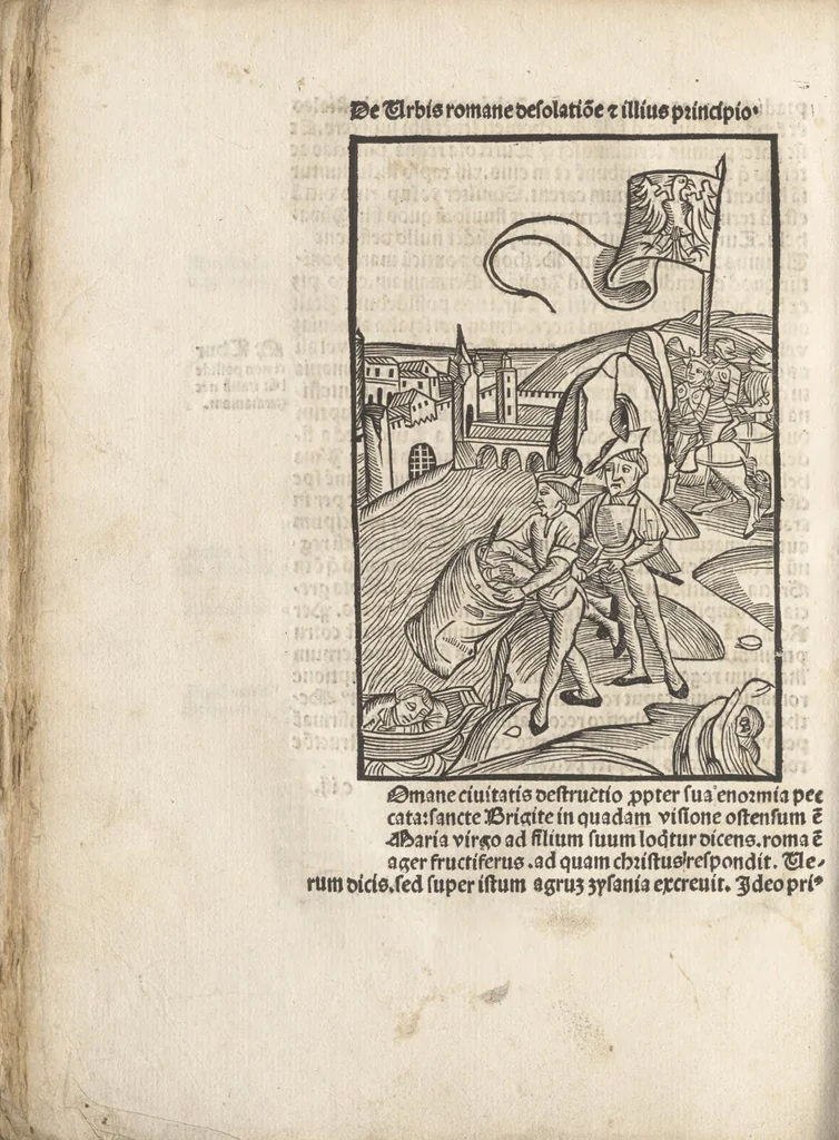 An illustration from De reuelatione facta ab angelo beato Methodio in carcere dete[n]to, 1498, leaf 75