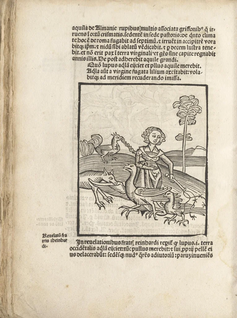 An illustration from De reuelatione facta ab angelo beato Methodio in carcere dete[n]to, 1498, leaf 81