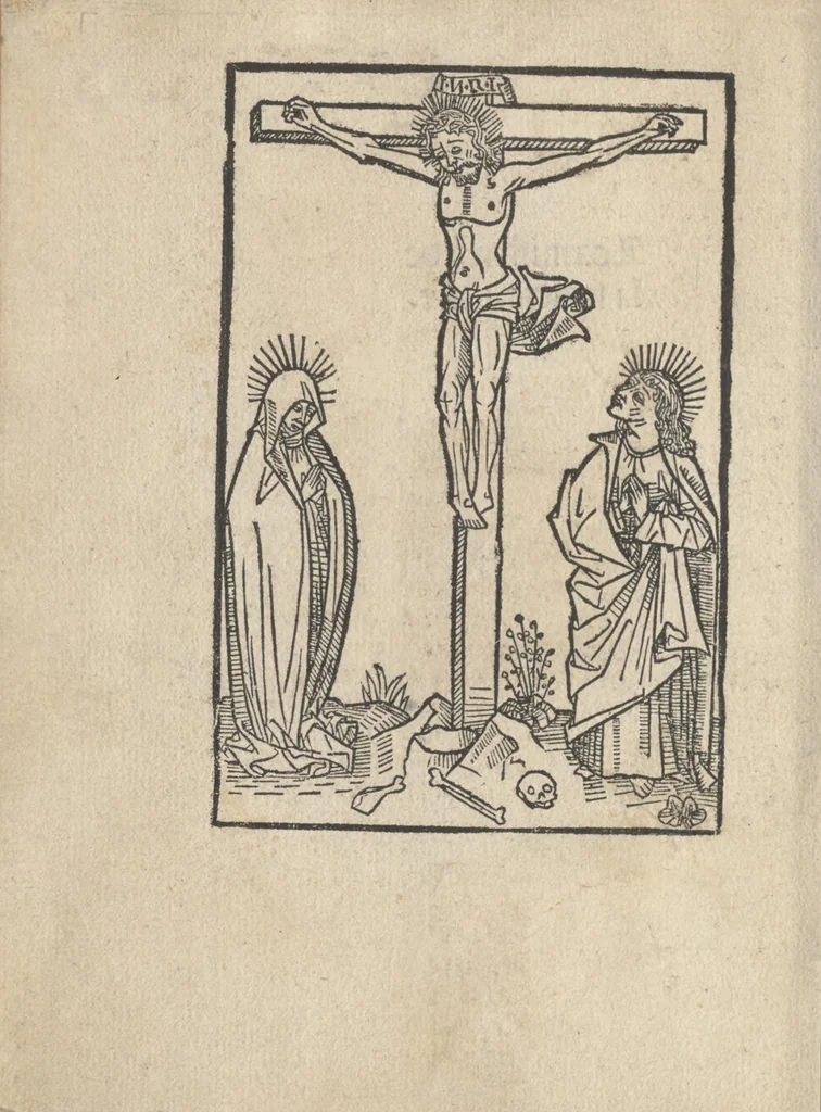 An illustration from Les misteres de la saincte Messe, 1490, leaf 7