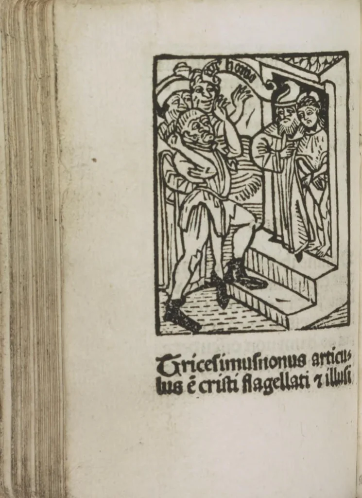 An illustration from Meditatio[ne]s Iordani de vita et passio[n]e Ih[es]u [Christ]i, 1500, leaf 107