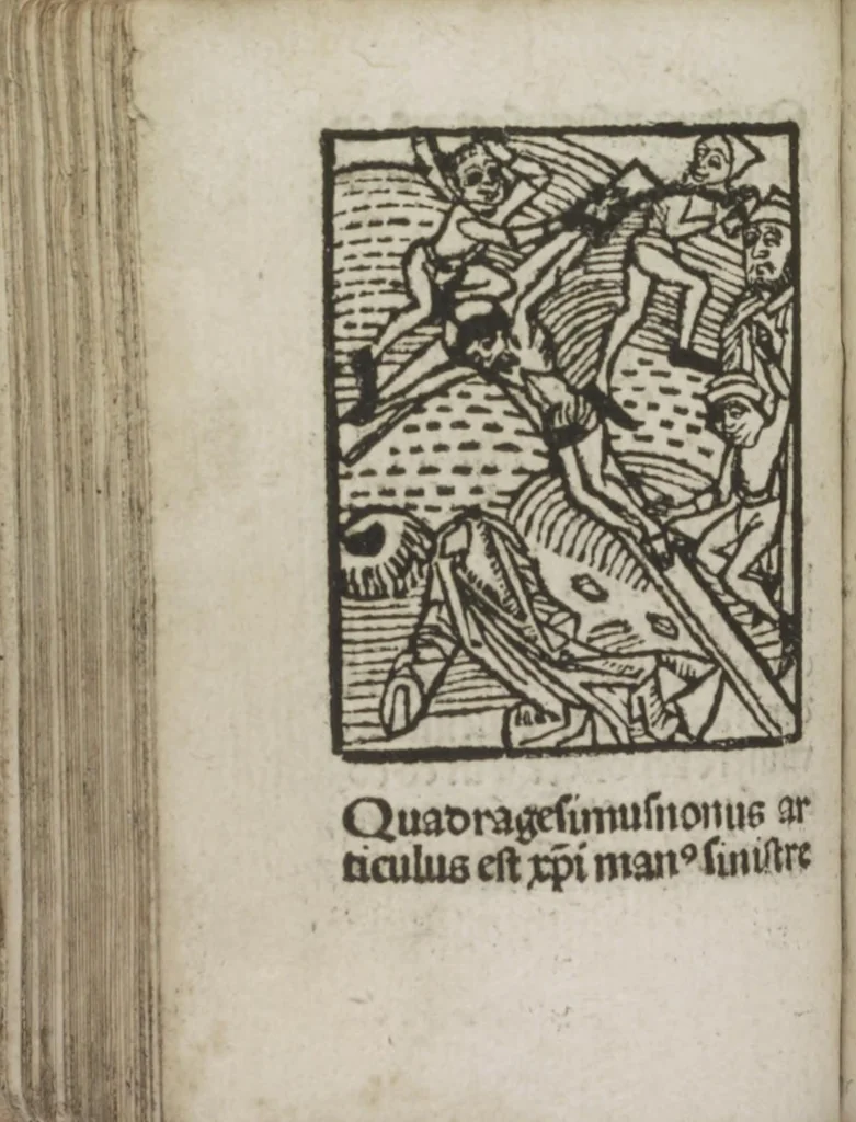 An illustration from Meditatio[ne]s Iordani de vita et passio[n]e Ih[es]u [Christ]i, 1500, leaf 135
