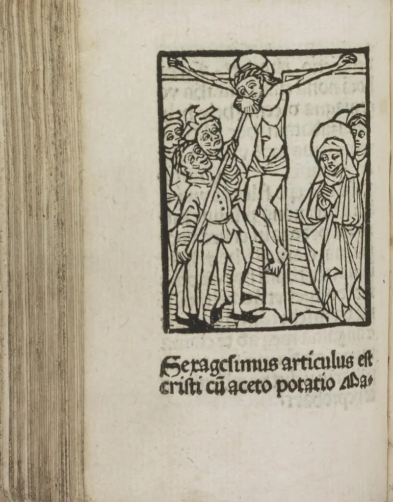 An illustration from Meditatio[ne]s Iordani de vita et passio[n]e Ih[es]u [Christ]i, 1500, leaf 157