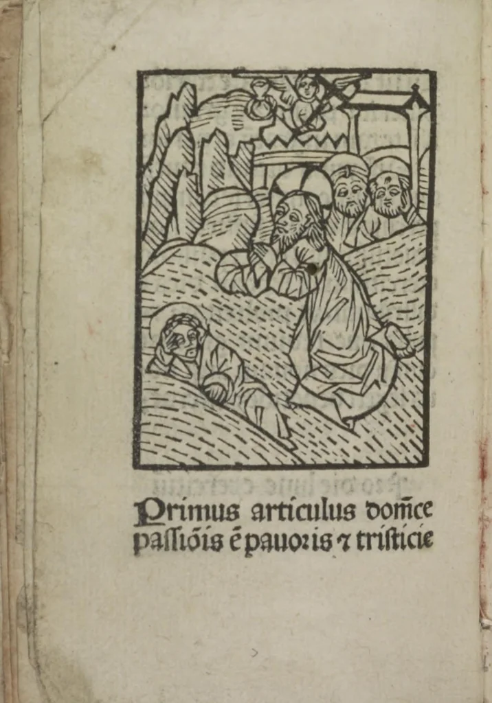 An illustration from Meditatio[ne]s Iordani de vita et passio[n]e Ih[es]u [Christ]i, 1500, leaf 17