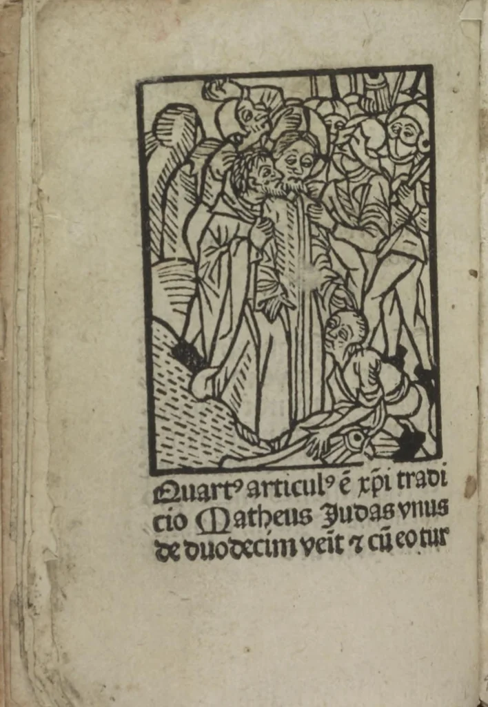 An illustration from Meditatio[ne]s Iordani de vita et passio[n]e Ih[es]u [Christ]i, 1500, leaf 23