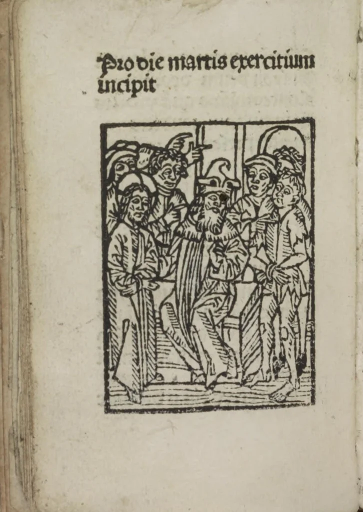 An illustration from Meditatio[ne]s Iordani de vita et passio[n]e Ih[es]u [Christ]i, 1500, leaf 35