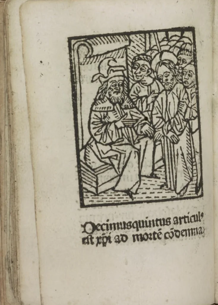 An illustration from Meditatio[ne]s Iordani de vita et passio[n]e Ih[es]u [Christ]i, 1500, leaf 39