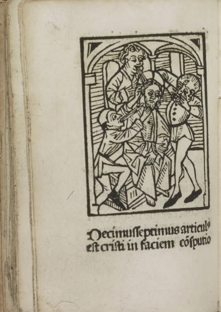 An illustration from Meditatio[ne]s Iordani de vita et passio[n]e Ih[es]u [Christ]i, 1500, leaf 43