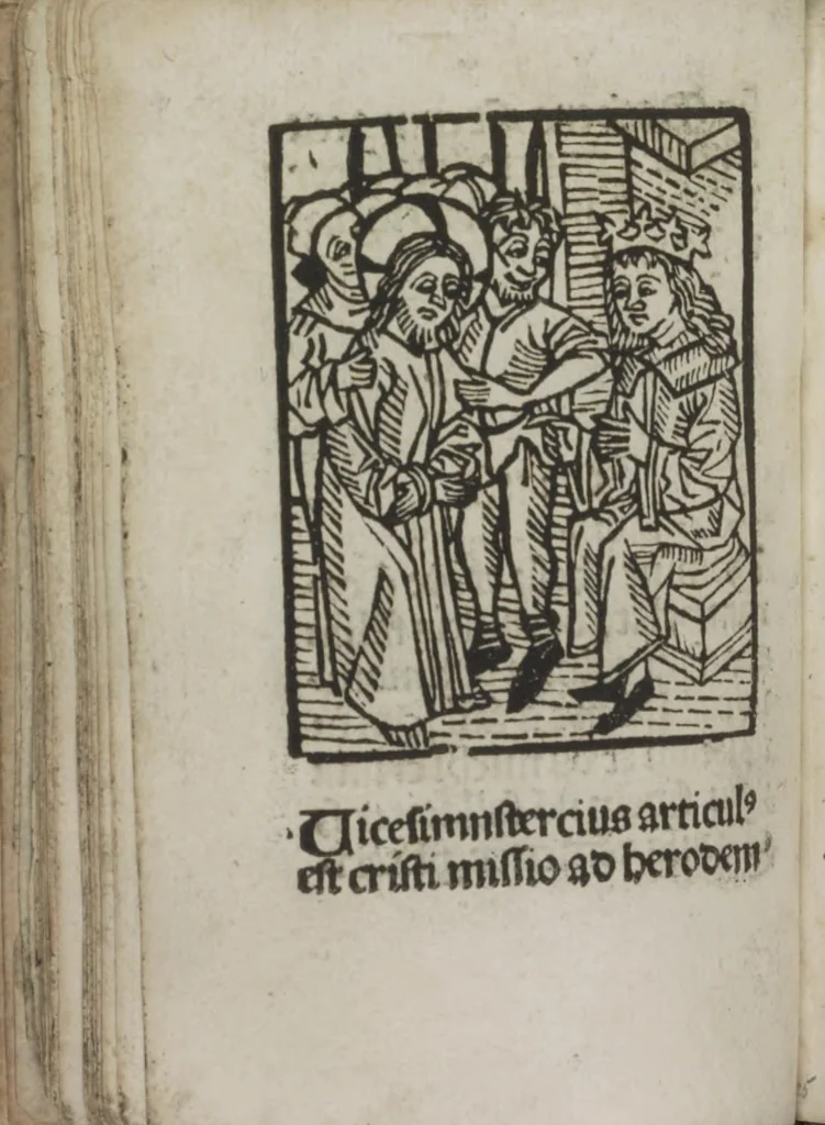 An illustration from Meditatio[ne]s Iordani de vita et passio[n]e Ih[es]u [Christ]i, 1500, leaf 55