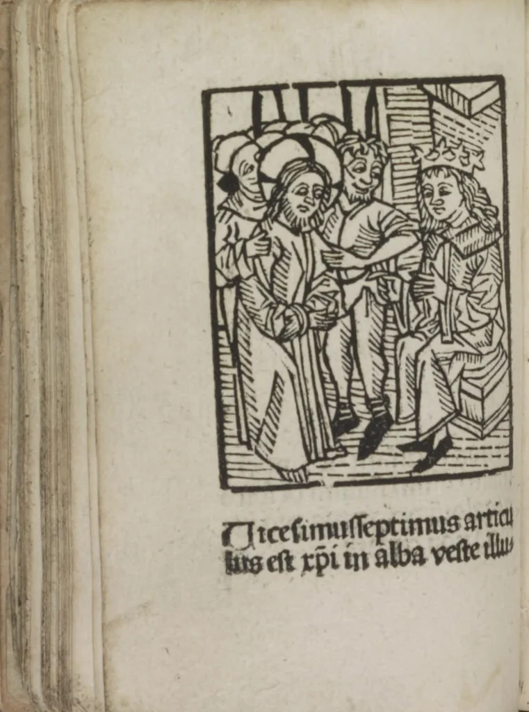 An illustration from Meditatio[ne]s Iordani de vita et passio[n]e Ih[es]u [Christ]i, 1500, leaf 73