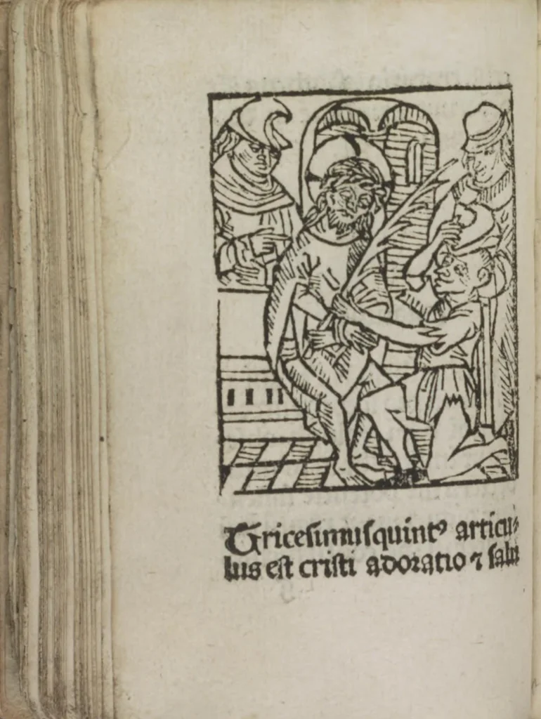 An illustration from Meditatio[ne]s Iordani de vita et passio[n]e Ih[es]u [Christ]i, 1500, leaf 89