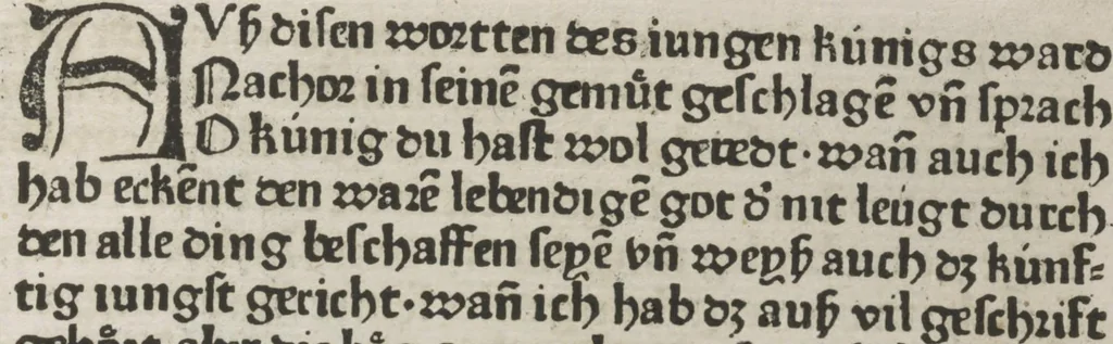 An illustration from Eyn gar loblich ... Cronica sagend von eynem heyligen Kunig mit Namen Josaphat, wie der ward bekeret von eynem heyligen Vatter vnnd Aynsideln genant Barlaam, 1476, leaf 120