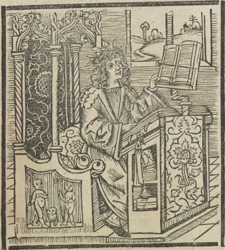 An illustration from Liber pestilentialis de venenis epidimie: Das Buch der Vergift der Pestile[n]tz das da gena[n]t ist der gemein Sterbent der trüsen Blatren,, 1500, leaf 69