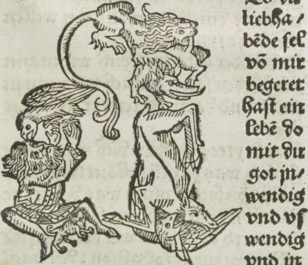 An illustration from Die vier vnd zwenzig Alten, 1500, leaf 11