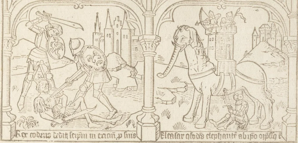 An illustration from Speculum humanae salvationis, 1470, leaf 112