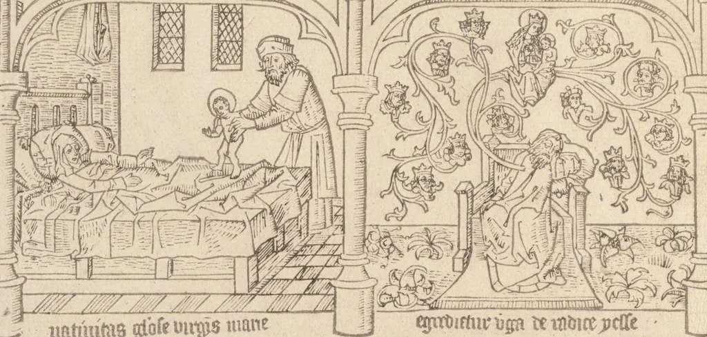 An illustration from Speculum humanae salvationis, 1470, leaf 31