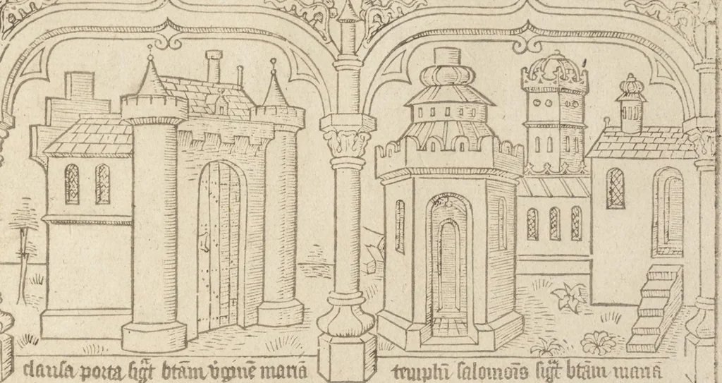 An illustration from Speculum humanae salvationis, 1470, leaf 32