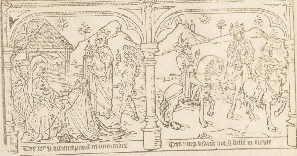 An illustration from Speculum humanae salvationis, 1470, leaf 55