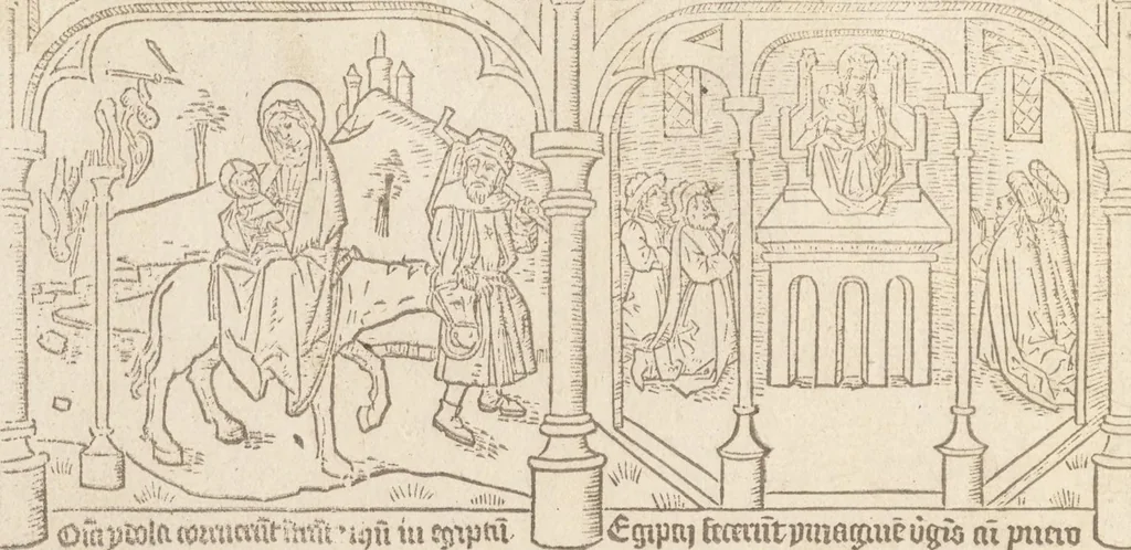 An illustration from Speculum humanae salvationis, 1470, leaf 63