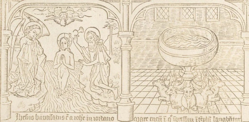 An illustration from Speculum humanae salvationis, 1470, leaf 67