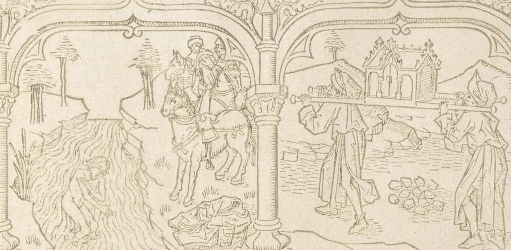An illustration from Speculum humanae salvationis, 1470, leaf 68