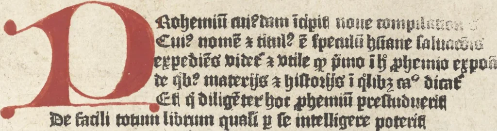An illustration from Speculum humanae salvationis, 1470, leaf 8