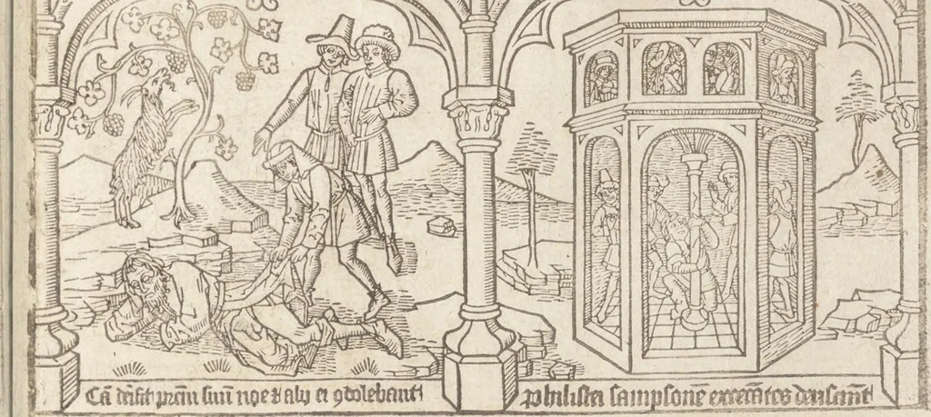 An illustration from Speculum humanae salvationis, 1470, leaf 92