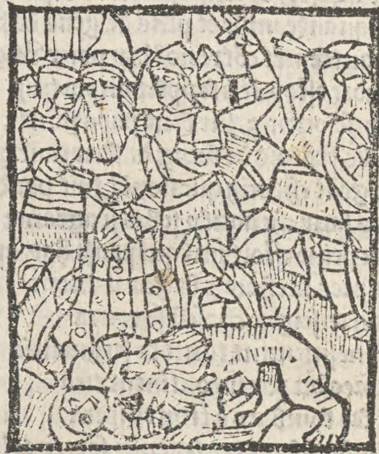 An illustration from Le vergier do[n]neur ... ensemble plusieurs aultres choses faictes [et] composees par ... Octouien de Sainct Gelais ... et par maistre Andry de La Vigne, 1500, leaf 105